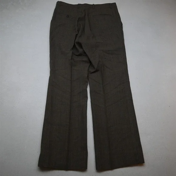 Vtg USA Made 42R 32x30 Brown Glenn Check Wool Mens Jacket Pants Suit